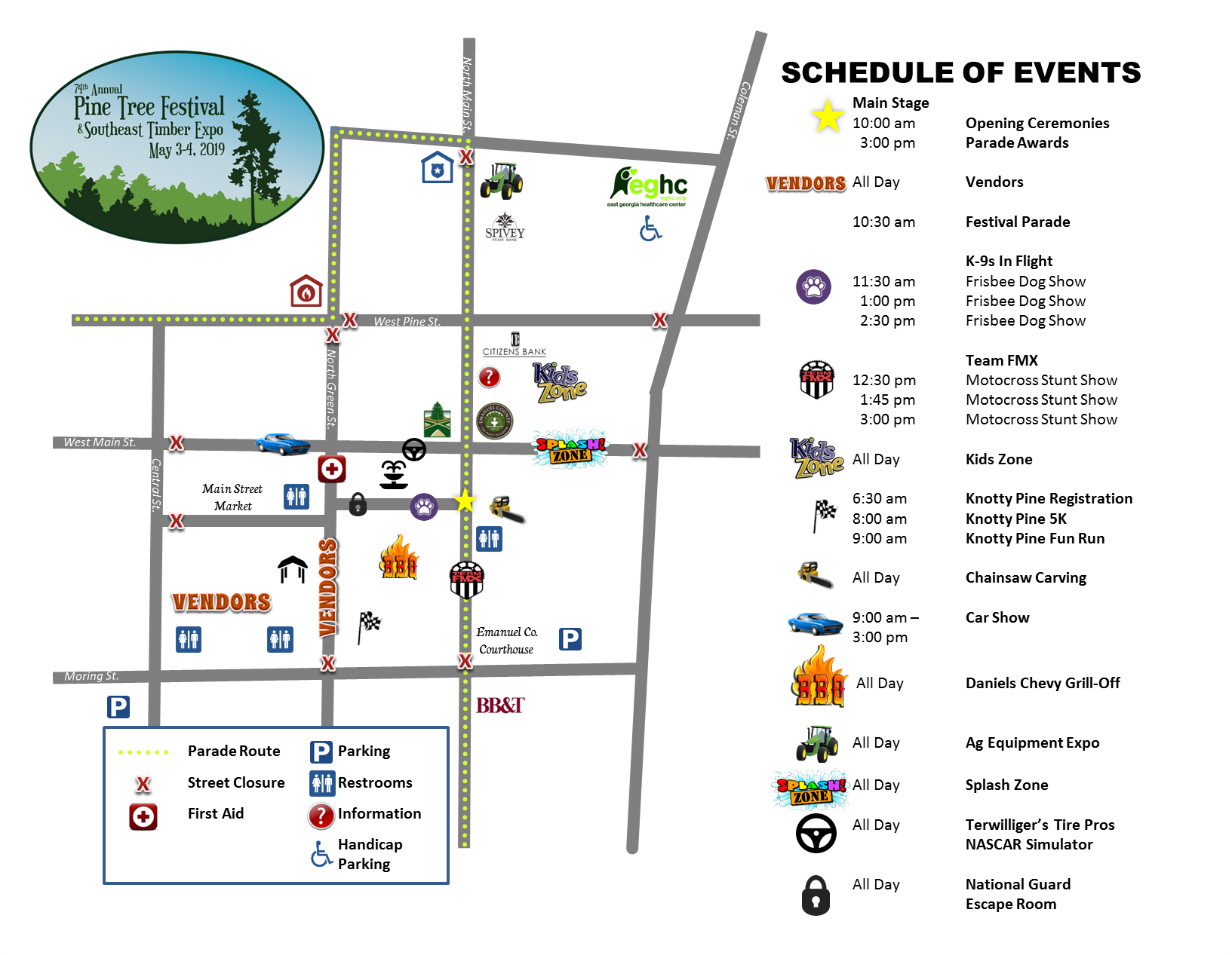 2019 Pine Tree Festival Map Available Pine Tree Festival & Southeast