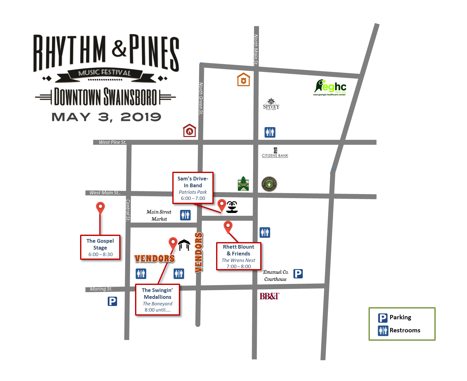 Rhythm & Pines Schedule & Map Pine Tree Festival & Southeast Timber Expo